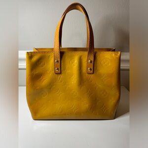 Louis Vuitton Vernis Leather Monogram Yellow/Gold Small Tote Bag